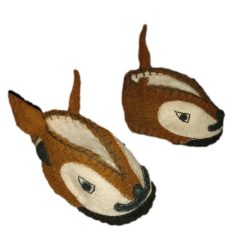 NWOT 100% Wool Deer Slippers Infants Cute! - Picture 3 of 7